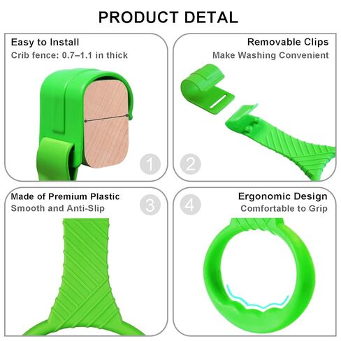 6PCS Playpen Baby Pull Up Rings - Premium Baby Handles for Play Pen Standing Up - Plastic Walking Exercises Assistant Rings for Infants Babies Toddler - Ergonomic Handles - 6 Colors in Kuwait