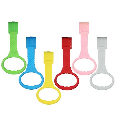 6PCS Playpen Baby Pull Up Rings - Premium Baby Handles for Play Pen Standing Up - Plastic Walking Exercises Assistant Rings for Infants Babies Toddler - Ergonomic Handles - 6 Colors in Kuwait
