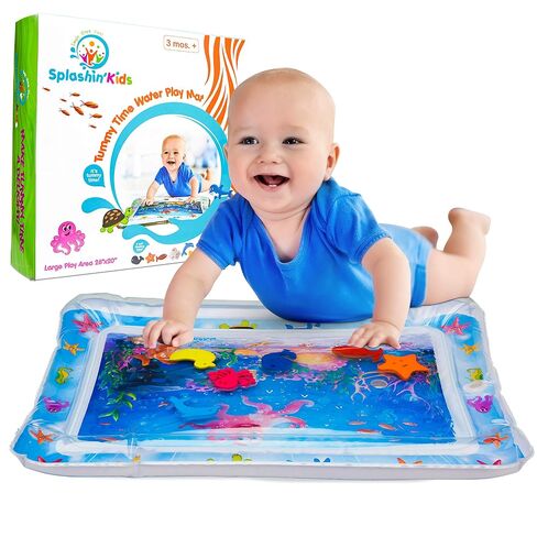 Splashin'kids Inflatable Tummy time Premium Water mat Infants and Toddlers is the Perfect Fun time Play Activity Center Your Baby's Stimulation Growth in Kuwait