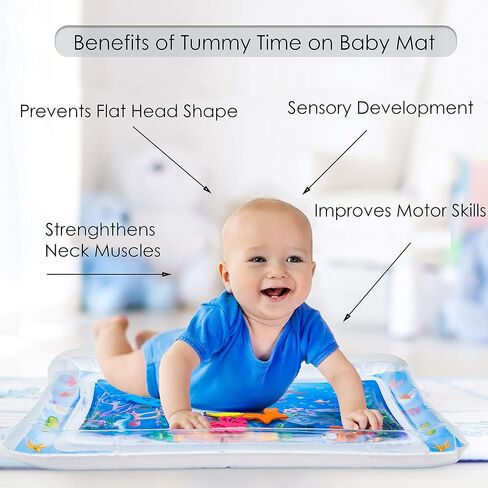 Splashin'kids Inflatable Tummy time Premium Water mat Infants and Toddlers is the Perfect Fun time Play Activity Center Your Baby's Stimulation Growth in Kuwait