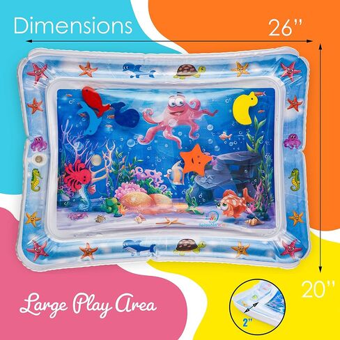 Splashin'kids Inflatable Tummy time Premium Water mat Infants and Toddlers is the Perfect Fun time Play Activity Center Your Baby's Stimulation Growth in Kuwait