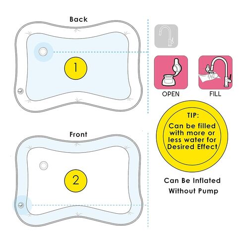 Splashin'kids Inflatable Tummy time Premium Water mat Infants and Toddlers is the Perfect Fun time Play Activity Center Your Baby's Stimulation Growth in Kuwait