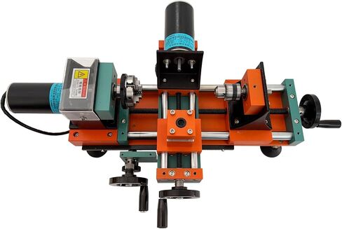 Multifunctional Mini Wood Lathe Benchtop Wood Turning Machine with Stepless Speed 1200-3000 RPM, Dual Motor, 4-Jaw Chuck for Wood/Plastic/Soft Metal DIY Crafting & Hobby 220V in Kuwait