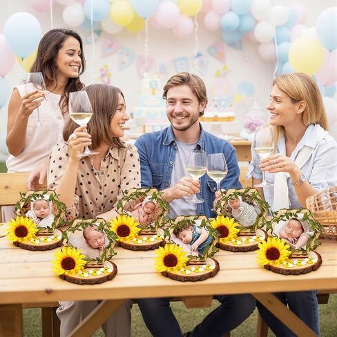 Bucherry 6 Sets Bee Honeycomb Picture Frames Bee Baby Shower Table Decorations Include 6 Wooden Photo Frame with Base 6 Artificial Sunflower 1 Vine 18 Honeybees Decor for Birthday Nursery Living Room in Kuwait