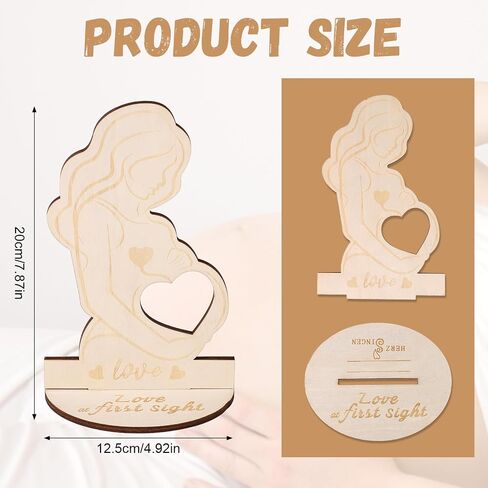 Pregnancy Picture Frames, Wooden Photo Frame Heart Picture Frame for Pregnant Women Maternity Wooden Décor for First Time Moms in Kuwait