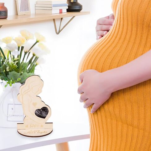 Pregnancy Picture Frames, Wooden Photo Frame Heart Picture Frame for Pregnant Women Maternity Wooden Décor for First Time Moms in Kuwait