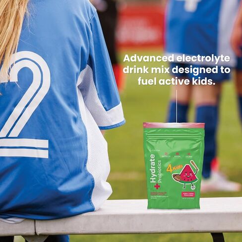 CorVive Kids Hydrate Electrolyte Drink Mix - Watermelon Flavor - Daily Hydration Powder w/Probiotics, Postbiotics, Vitamin C & Magnesium - No Artificial Sweeteners or Dyes - 15 Individual Stick Packs in Kuwait