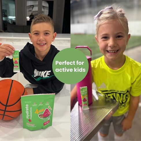 CorVive Kids Hydrate Electrolyte Drink Mix - Watermelon Flavor - Daily Hydration Powder w/Probiotics, Postbiotics, Vitamin C & Magnesium - No Artificial Sweeteners or Dyes - 15 Individual Stick Packs in Kuwait