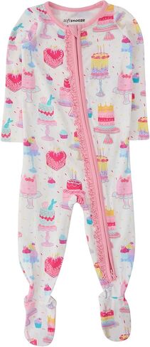 Baby Girls Modal Blend Ruffle One Piece Footie Pajamas in Kuwait