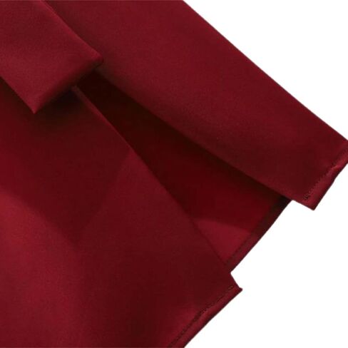 Satin Silk Side Slit Maxi Skirt High Waisted Elastic Waist Split Long Skirts Ruffled Dress for Women in Kuwait