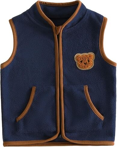Baby Boys Fleece Vest with Pockets Kids Zip Up Jackets Sleeveless Coat in Kuwait