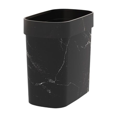 Marble Trash Bin Household Trash Bin Stylish Reusable Decorative Garbage Bin Garbage Container for Farmhouse, Black in Kuwait