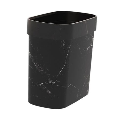 Marble Trash Bin Household Trash Bin Stylish Reusable Decorative Garbage Bin Garbage Container for Farmhouse, Black in Kuwait