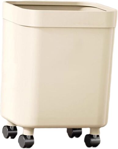 Trash Can with Wheels Portable Garbage Bin Large Capacity Waste Container Sturdy PP Body Universal Swivel Casters Suitable for Home Kitchen in Kuwait