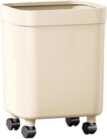 Trash Can with Wheels Portable Garbage Bin Large Capacity Waste Container Sturdy PP Body Universal Swivel Casters Suitable for Home Kitchen in Kuwait