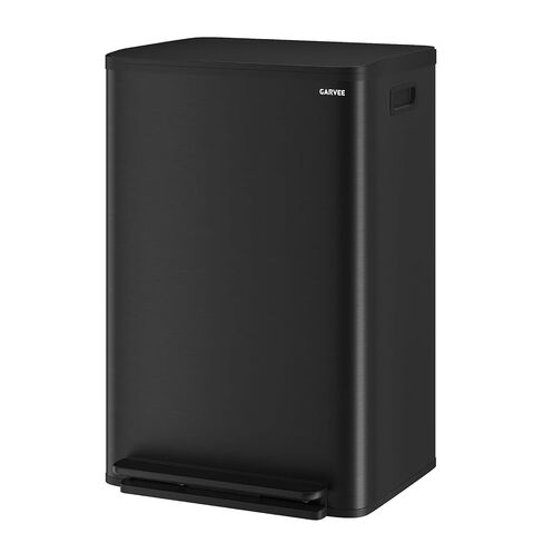 13 Gallon Trash Can Kitchen Garbage Bin with Removable Inner Buckets 50L Stainless Steel Step-on Metal Large Waste Cans with Soft Close Lid Black in Kuwait