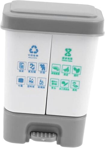1/12 Scale Miniature Trash Can Diorama - Collectible Decoration, Gray in Kuwait
