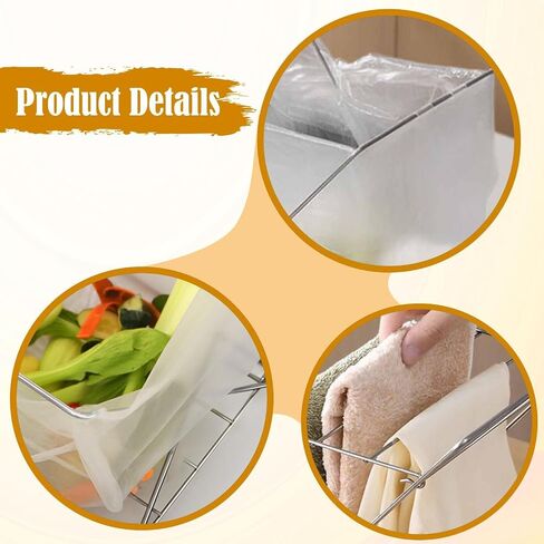 Trash Bag Holder Folding Sturdy Portable Stainless Steel Garbage Trash Bag Stand in Kuwait
