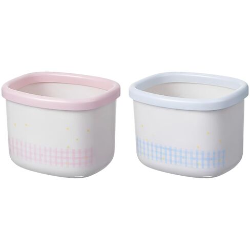 2 Pcs Mini Desk Trash Cans, Lidded Desktop Trash Bins with Cat and Dog Design, Pink and Blue Plastic Cartoon for Desktop Organization, Home, Dorm in Kuwait
