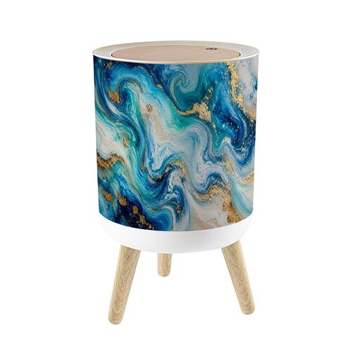Small Trash Can with Lid Nursery Print for Playroom Kids Baby Bedrooms 1.8 Gallon/7L Garbage Can Waste Bin with Press Top Lid Legs Waste Basket for Bathroom Kitchen Bedroom in Kuwait