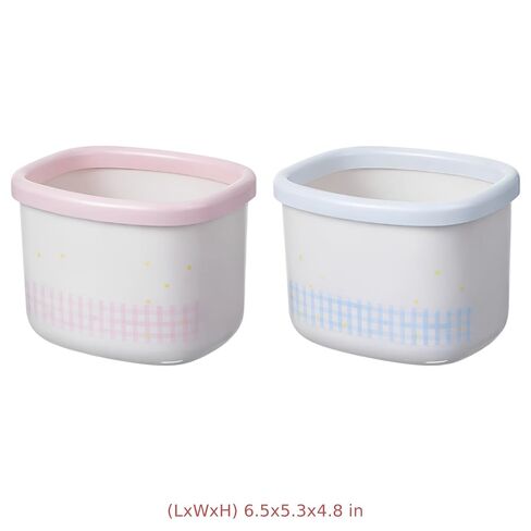 2 Pcs Mini Desk Trash Cans, Lidded Desktop Trash Bins with Cat and Dog Design, Pink and Blue Plastic Cartoon for Desktop Organization, Home, Dorm in Kuwait