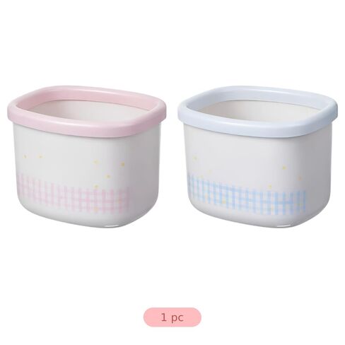 2 Pcs Mini Desk Trash Cans, Lidded Desktop Trash Bins with Cat and Dog Design, Pink and Blue Plastic Cartoon for Desktop Organization, Home, Dorm in Kuwait