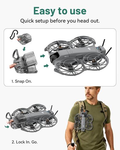 Gimbal Protector for DJI Neo 2, Portable Gimbal Cover | Only for DJI Neo 2, Gimbal Cover and Bumper Guard with Carabiner for Backpack Carrying, Hiking, Backpacking, Travel, Storage in Kuwait