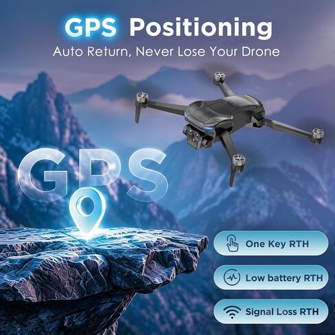 GPS Drone with 4K Camera for Adults, RC Foldable Quadcopter with 4.5" HD Screen Controller, Brushless Motor, GPS Auto Return, 60 Min Flight, 4GB SD Card, Beginner Gift, Under 249g in Kuwait