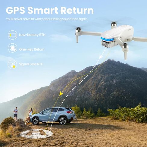 PLEGBLE Drones with Camera for Adults 4K, GPS Drone, One-Key Auto Return | Brushless Motor, Under 249g, 46 Mins Flight Time, Foldable Design, Follow Me, Tap Fly, Tech Gift for Men & Beginners in Kuwait