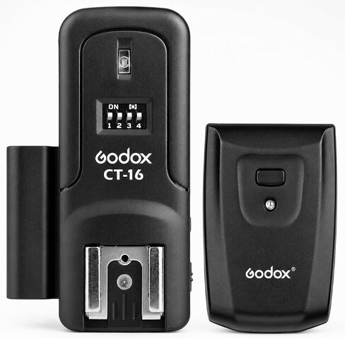 Godox CTR-16 Wireless Flash Trigger Kit, 16-Channel 433MHz Radio Flash Trigger Transmitter and Receiver Set for DSLR Cameras, Studio Strobe and Speedlite, Includes Sync Cable and Adapter, No TTL in Kuwait