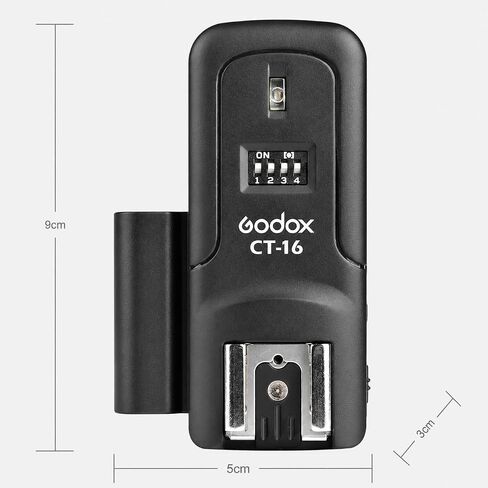 Godox CTR-16 Wireless Flash Trigger Kit, 16-Channel 433MHz Radio Flash Trigger Transmitter and Receiver Set for DSLR Cameras, Studio Strobe and Speedlite, Includes Sync Cable and Adapter, No TTL in Kuwait