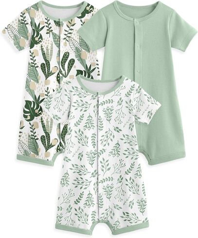 Yoofoss Baby Boy Romper 0-18 Months 100% Organic Cotton Newborn Summer Clothes Short Sleeve Baby Outfit Soft Breathbale in Kuwait