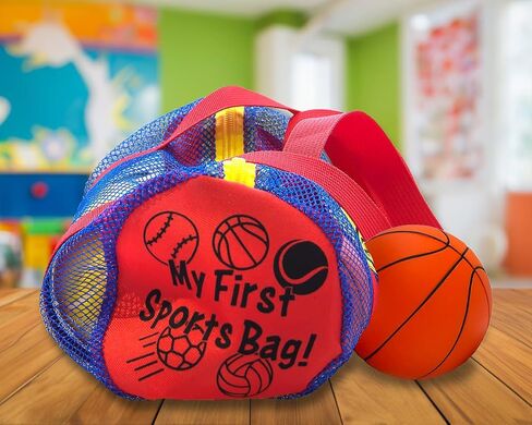 My First Sports Bag! 6-Pack of 3.5 inch Foam Balls with Gym Bag, Kids and Toddlers 3+, Toddler Sports Balls in Kuwait