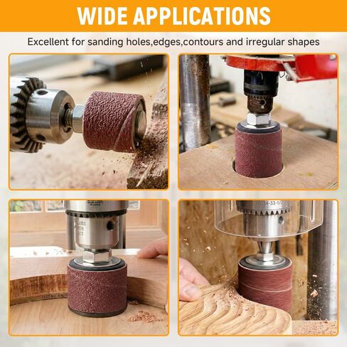 Hoteche 20PC Sanding Sleeves Set, 4 Sizes (1/2"-2"), 80# 120# Grit, Sanding Drums for Woodworking & DIY in Kuwait