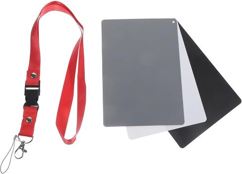 Luxshiny 18% Set DSLR with Card Grey Camera for Portable Neck Strap, Plastic for Accurate Exposure and Color Calibration Photography Professional Photographers in Kuwait