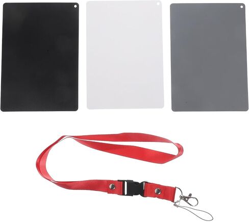 Black with Plastic Material for DSLR Digital Camera Grey White Balance Card Portable Photography Card and Portable Neck Strap to Calibrate Balance for Professional Photographers in Kuwait