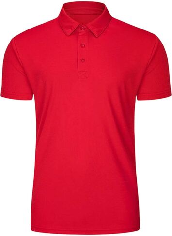 Boys Polo Shirt Short Sleeve Performance Collared Athletic Tops | Solid Color Moisture Wicking Quick Dry Uniform Tees for Kids Golf, School, Sports & Casual Wear 3-14 Years in Kuwait
