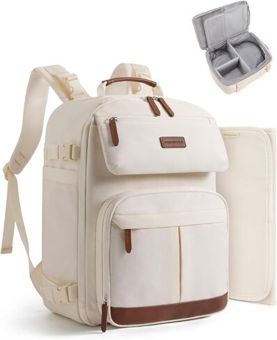 mommore Diaper Bag Backpack Multi-Pocket Travel Baby Bag with Changing Pad | Suitcase-style, insulated pockets, easy-access, stroller-friendly, for mom dad, travel essentials, newborn baby shower gifts in Kuwait