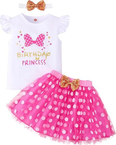 Baby Girls 1st First Birthday Outfits Mouse Tulle Tutu Skirt Sets with Headband Cake Smash Costume for Photo Shoot in Kuwait