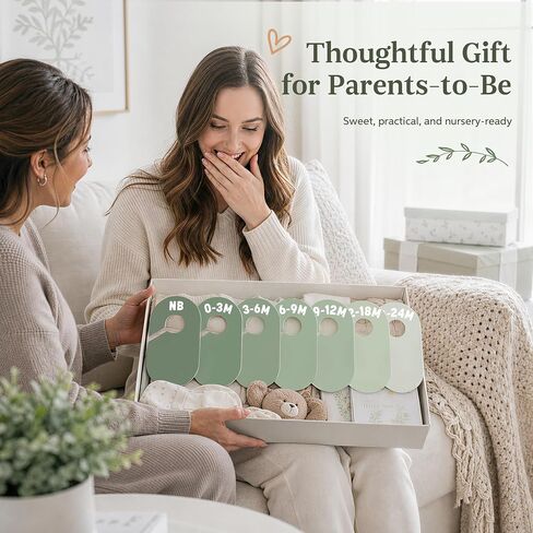 Baby Clothes Dividers for Closet - Baby Size Dividers Set for Nursery Closet Organizer, 7 Pcs Sage Green Boy Girl Clothes Hanger Organizer from Newborn to 24 Months for Infant Nursery Room Decor in Kuwait