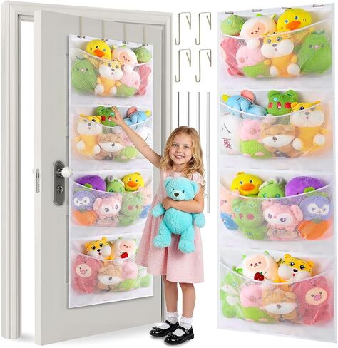 Ruiot Stuffed Animal Storage Over the Door Organizer | Original Design, 4 Components, Adjustable in Kuwait