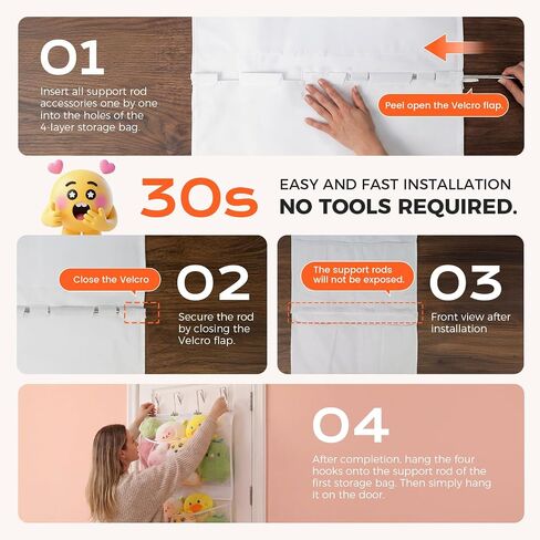 Ruiot Stuffed Animal Storage Over the Door Organizer | Original Design, 4 Components, Adjustable in Kuwait