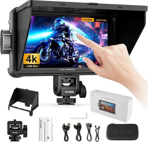 VILTROX DC-550 PRO II 5.5" Touch Screen Camera Field Monitor, 1400 Nits 4K@60 HDMI 2.0 with Camera Control, Vertical UI for TikTok, Onion Skin for Stop Motion, 3D LUT& Waveform DSLR Monitor in Kuwait