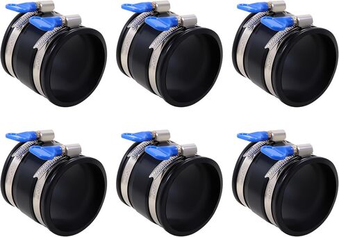 Dust Control Flex Cuff with Adjustable Hose Clamps, Rubber Connector Rubber Cuff Coupler for Woodworking Dust Collection Fittings (4, 2-1/2 Inch) in Kuwait