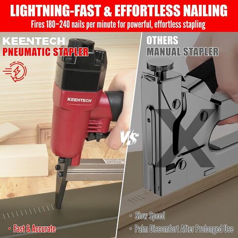 KEENTECH Pneumatic Upholstery Staple Gun with Extended Nose, Fits 22GA 3/8" Crown Staples, 1/4" to 5/8" Length in Kuwait
