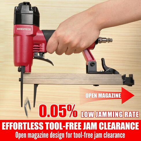 KEENTECH Pneumatic Upholstery Staple Gun with Extended Nose, Fits 22GA 3/8" Crown Staples, 1/4" to 5/8" Length in Kuwait