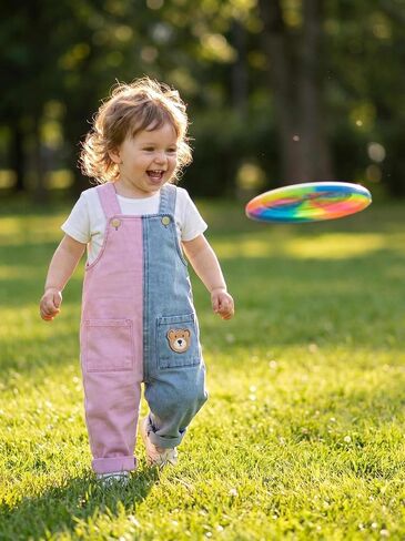 Baby Denim Overalls Toddler Infant Baby Boy Girl Summer Clothes Denim Blue Pink Patchwork Overalls Jean Outfit Fashion in Kuwait