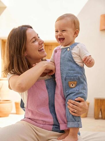 Baby Denim Overalls Toddler Infant Baby Boy Girl Summer Clothes Denim Blue Pink Patchwork Overalls Jean Outfit Fashion in Kuwait