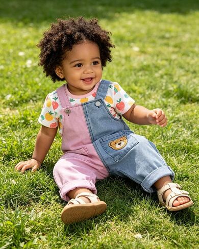 Baby Denim Overalls Toddler Infant Baby Boy Girl Summer Clothes Denim Blue Pink Patchwork Overalls Jean Outfit Fashion in Kuwait