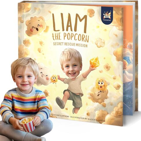 ELFINK Personalized Children Story Books - Popcorn Kingdom Adventures - Customized Name & Photo - Baby Gifts - Children Bedtime Story (Soft Cover) in Kuwait